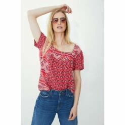 Mantaray Kaleidoscope Mix & Match Notch Neck Top For Female