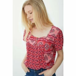 Mantaray Kaleidoscope Mix & Match Notch Neck Top For Female -Cheap Mantaray Store unnamed file 4583
