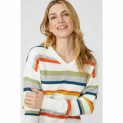 Mantaray Textured Soft Stripe V Neck Jumper For Female -Cheap Mantaray Store unnamed file 4589
