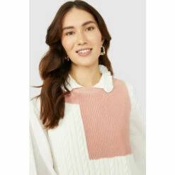 Mantaray Patchwork Cable Cotton Crew Neck Tank For Female -Cheap Mantaray Store unnamed file 460