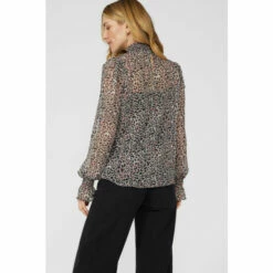 Mantaray High Neck Printed Chiffon Blouse For Female -Cheap Mantaray Store unnamed file 4604