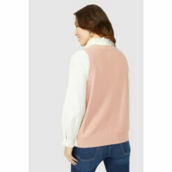 Mantaray Patchwork Cable Cotton Crew Neck Tank For Female -Cheap Mantaray Store unnamed file 461