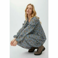 Mantaray Watercolour Frill V Neck Midi Crepe Dress For Female -Cheap Mantaray Store unnamed file 4624