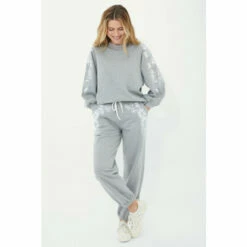 Mantaray Embroidered Trim Fleece Back Cuffed Jogger For Female