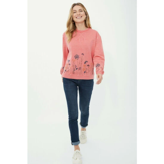 Mantaray Embroidered Hem Scoop Neck Sweat Top For Female 1 Mantaray Embroidered Hem Scoop Neck Sweat Top For Female