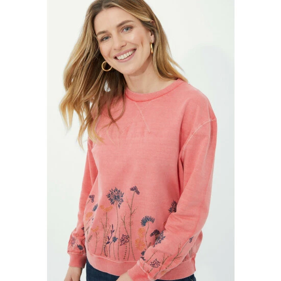Mantaray Embroidered Hem Scoop Neck Sweat Top For Female 2 Mantaray Embroidered Hem Scoop Neck Sweat Top For Female - Image 2
