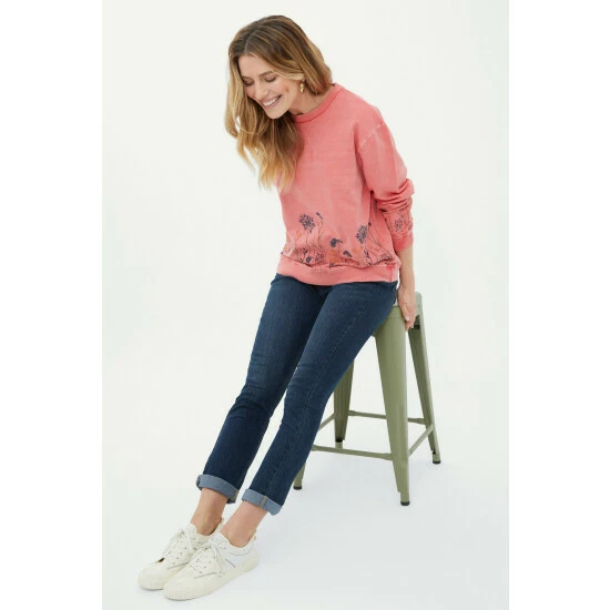 Mantaray Embroidered Hem Scoop Neck Sweat Top For Female 4 Mantaray Embroidered Hem Scoop Neck Sweat Top For Female - Image 4