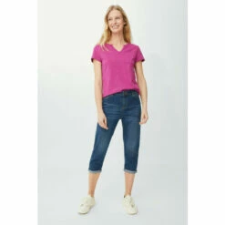 Mantaray Pocket Open Notch Neck Slub T-shirt For Female -Cheap Mantaray Store unnamed file 4679