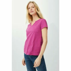 Mantaray Pocket Open Notch Neck Slub T-shirt For Female -Cheap Mantaray Store unnamed file 4680