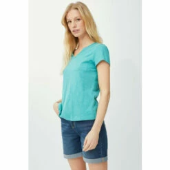 Mantaray Pocket Open Notch Neck Slub T-shirt For Female -Cheap Mantaray Store unnamed file 4681