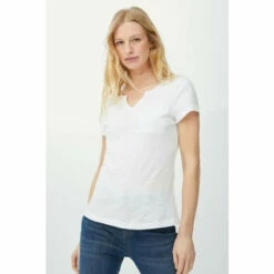 Mantaray Pocket Open Notch Neck Slub T-shirt For Female -Cheap Mantaray Store unnamed file 4682