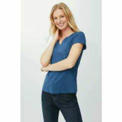 Mantaray Pocket Open Notch Neck Slub T-shirt For Female -Cheap Mantaray Store unnamed file 4683