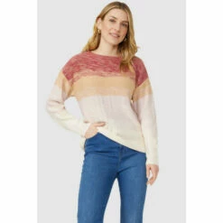 Mantaray Ombre Stripe Scoop Neck Jumper For Female
