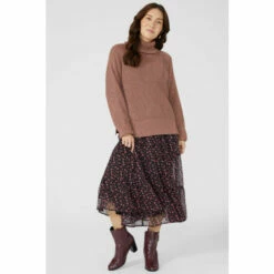 Mantaray Floral Print Chiffon Notch Neck Midi Dress For Female -Cheap Mantaray Store unnamed file 4719