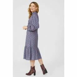 Mantaray Geo Floral Printed Crepe Midi Dress For Female -Cheap Mantaray Store unnamed file 473