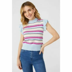 Mantaray Frill Sleeve Stitch Detail Tank For Female -Cheap Mantaray Store unnamed file 4751