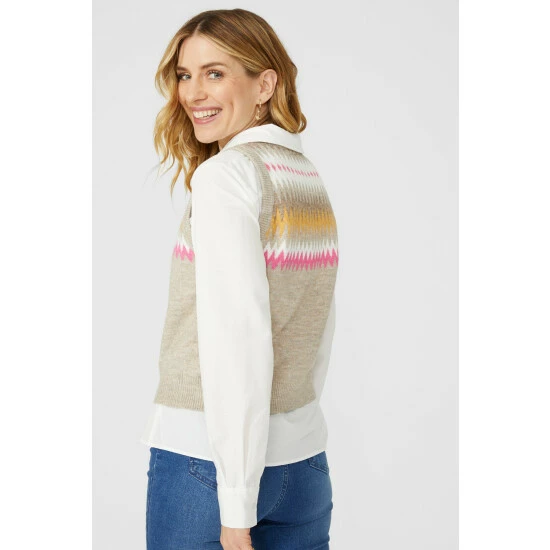 Mantaray Zig Zag Fair Isle Crew Neck Tank For Female 4 Mantaray Zig Zag Fair Isle Crew Neck Tank For Female - Image 4