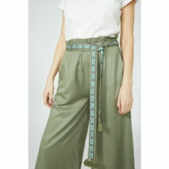 Mantaray Embroidered Belt Paperbag Tencel Crop For Female -Cheap Mantaray Store unnamed file 4761