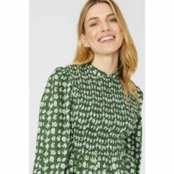 Mantaray Graphic Floral Print Shirred Bodice Top For Female -Cheap Mantaray Store unnamed file 4774