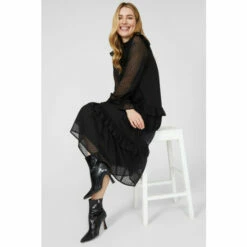 Mantaray Dobby Printed Midi Dress With Frill Detail For Female -Cheap Mantaray Store unnamed file 4788