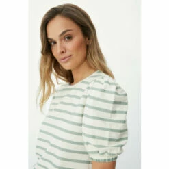 Mantaray Half Sleeve Textured Stripe Scoop Neck Top For Female -Cheap Mantaray Store unnamed file 4811