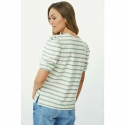 Mantaray Half Sleeve Textured Stripe Scoop Neck Top For Female -Cheap Mantaray Store unnamed file 4812