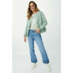 Mantaray Half Sleeve Textured Stripe Scoop Neck Top For Female -Cheap Mantaray Store unnamed file 4813