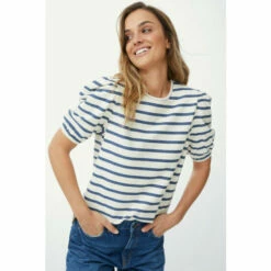 Mantaray Half Sleeve Textured Stripe Scoop Neck Top For Female -Cheap Mantaray Store unnamed file 4816