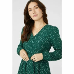 Mantaray Spot Print V Neck Button Through Dress For Female -Cheap Mantaray Store unnamed file 4844