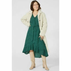 Mantaray Spot Print V Neck Button Through Dress For Female -Cheap Mantaray Store unnamed file 4846