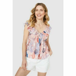 Mantaray Frill Strap Underwater Print Crepe Top For Female -Cheap Mantaray Store unnamed file 4866