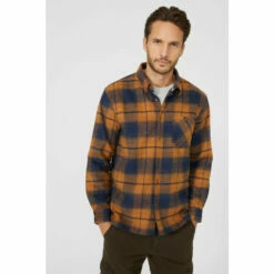 Mantaray Orange Brushed Check Overshirt For Male -Cheap Mantaray Store unnamed file 4890