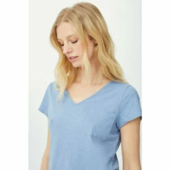 Mantaray Pocket V Neck Slub T-shirt For Female -Cheap Mantaray Store unnamed file 4916