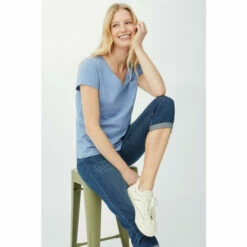 Mantaray Pocket V Neck Slub T-shirt For Female -Cheap Mantaray Store unnamed file 4918