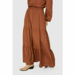 Mantaray Tiered Linen Mix Maxi Skirt For Female -Cheap Mantaray Store unnamed file 4925