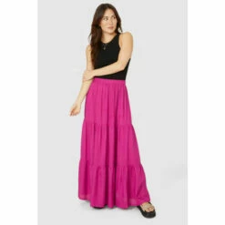 Mantaray Tiered Linen Mix Maxi Skirt For Female -Cheap Mantaray Store unnamed file 4927