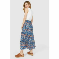 Mantaray Ikat Print Tiered Maxi Skirt For Female -Cheap Mantaray Store unnamed file 4988