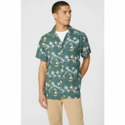 Mantaray Sailboat Print Revere Collar Shirt For Male -Cheap Mantaray Store unnamed file 4997
