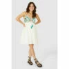Mantaray Strappy Tassle Tie Embroidered Yoke Sun Dress For Female