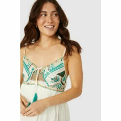 Mantaray Strappy Tassle Tie Embroidered Yoke Sun Dress For Female -Cheap Mantaray Store unnamed file 5007