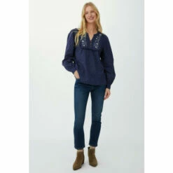 Mantaray Longsleeve Embroidered Placket Swiss Dot Top For Female -Cheap Mantaray Store unnamed file 5025