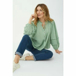 Mantaray Frill Trim Moss Dot Top For Female 12 Mantaray Frill Trim Moss Dot Top For Female -Cheap Mantaray Store unnamed file 5049