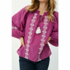 Mantaray Longsleeve Embroidered Detail Tie Neck Top For Female -Cheap Mantaray Store unnamed file 5055