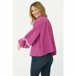 Mantaray Longsleeve Embroidered Detail Tie Neck Top For Female -Cheap Mantaray Store unnamed file 5056