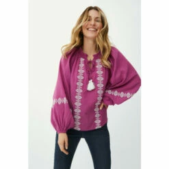 Mantaray Longsleeve Embroidered Detail Tie Neck Top For Female -Cheap Mantaray Store unnamed file 5058