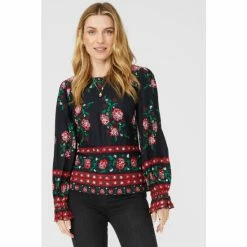 Mantaray Floral Border Peplum Blouse For Female -Cheap Mantaray Store unnamed file 5074