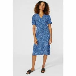 Mantaray Woven Animal Printed V Neck Tea Dress For Female -Cheap Mantaray Store unnamed file 5082