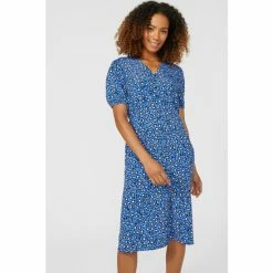 Mantaray Woven Animal Printed V Neck Tea Dress For Female -Cheap Mantaray Store unnamed file 5083