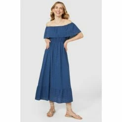 Mantaray Broderie Bardot Maxi Dress For Female