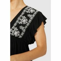 Mantaray Aztec Embroidered Shoulder Crepe Dress For Female -Cheap Mantaray Store unnamed file 5130